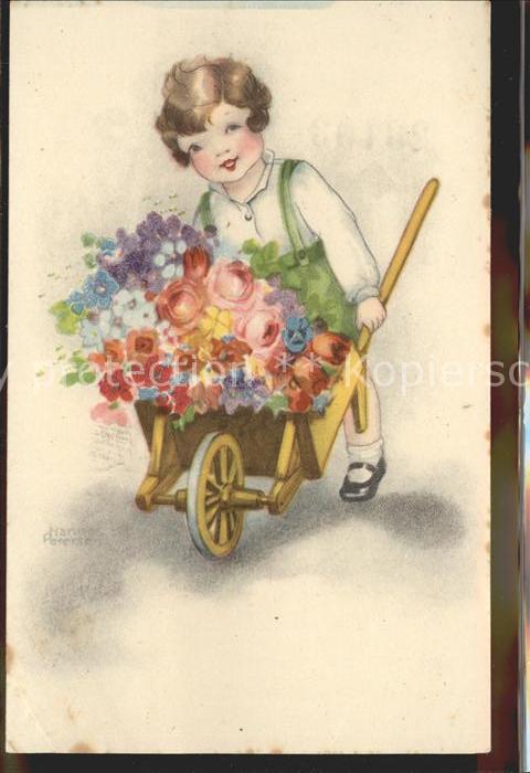 Petersen Hannes Kind Schubkarren Blumen