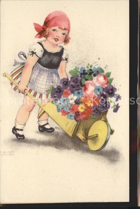 Petersen Hannes Schubkarren Mädchen Blumen