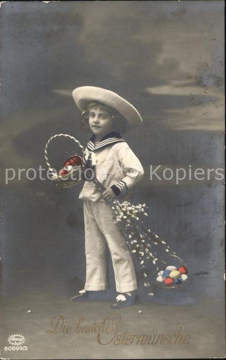 Ostern Easter Paques Ostereier Kind Junge Matrose Foto-Amag-