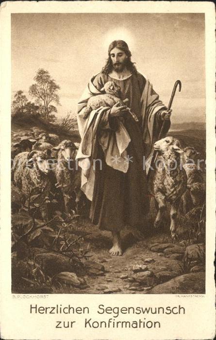 Jesus Christus Christentum Glückwunsch Konfirmation Schafe Lamm