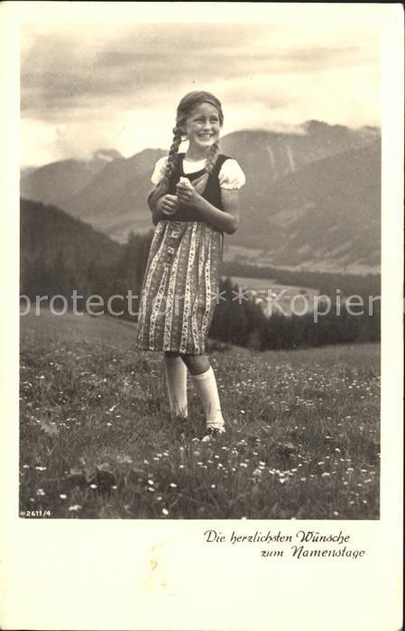 Namenstag Namenskarte Glückwunsch Mädchen Tracht