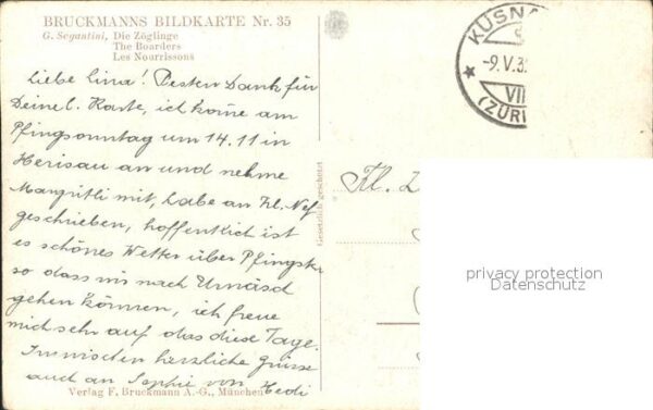 Segantini Giovanni Die Zöglinge Bruckmann-Verlag-Nr. 35 No – Bild 2