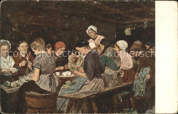 Kuenstlerkarte Liebermann Nr. 12 Konservenmacherinnen
