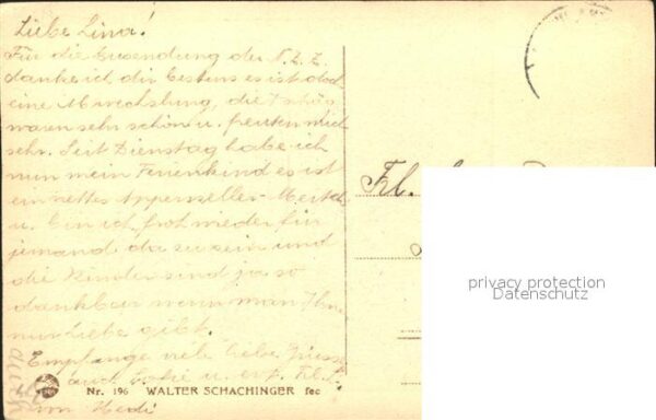 Kuenstlerkarte Walter Schachinger Nr. 196 Kind – Bild 2