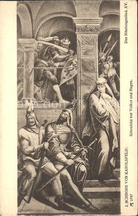 Verlag Ackermann Kuenstlerpostkarte Nr. 2787 J. Schnorr von Karolsfeld Kriemhil