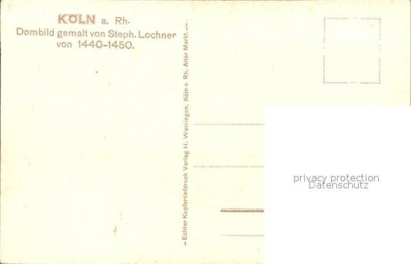 Kuenstlerkarte Alte Kuenstler Stephan Lochner Dombild Köln – Bild 2