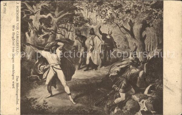 Verlag Ackermann Kuenstlerpostkarte Nr. 2782 J. Schnorr von Carolsfeld Nibelung