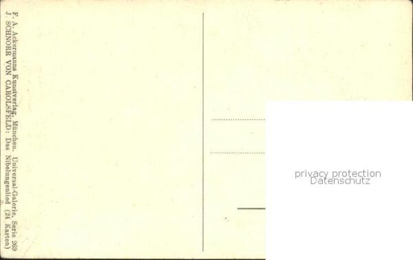 Verlag Ackermann Kuenstlerpostkarte Nr. 2782 J. Schnorr von Carolsfeld Nibelung – Bild 2