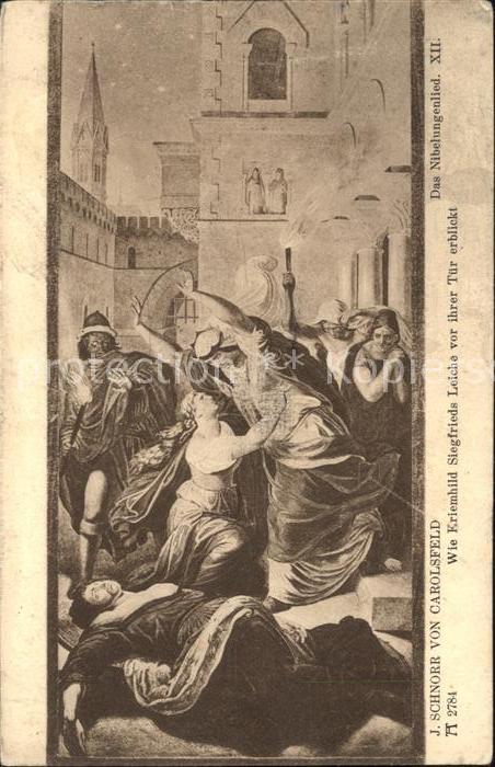 Verlag Ackermann Kuenstlerpostkarte Nr. 2784 J. Schnorr von Carolsfeld Nibelung