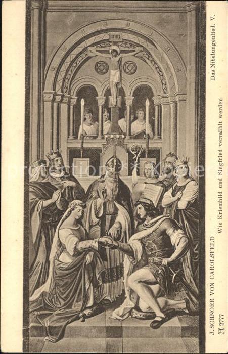 Verlag Ackermann Kuenstlerpostkarte Nr. 2777 J. Schnorr von Carolsfeld Nibelung