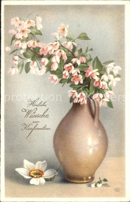 Konfirmation Glückwunsch Blumen Vase