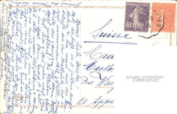 Kuenstlerkarte G. Fiebiger Bäume Ruine – Bild 2