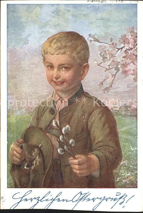 Verlag Schulverein Nr. 146 Kind Ostern Weidenkätzchen