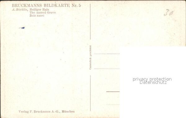 Boecklin Arnold Heiliger Hain Nr. 5 Verlag-Bruckmann – Bild 2