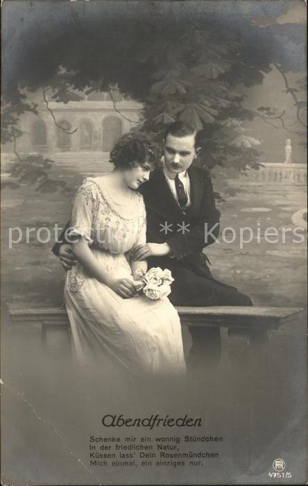 Foto RPH Nr. 4751/5 Abendfrieden Paar Gedicht
