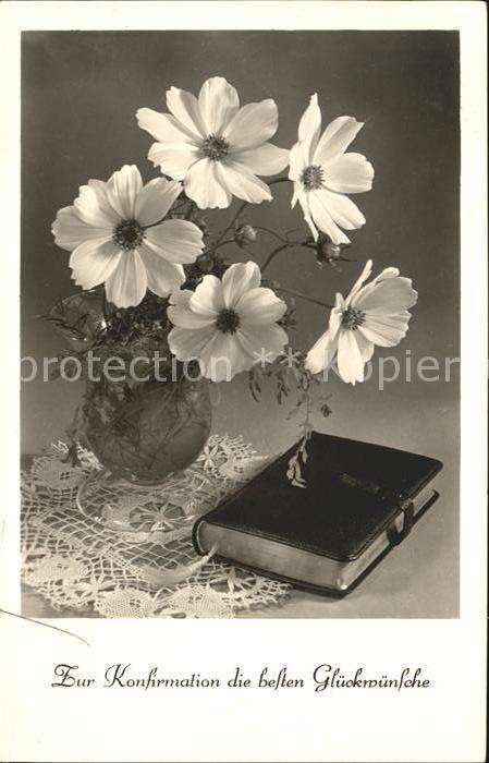 Konfirmation Glückwunsch Blumen Bibel