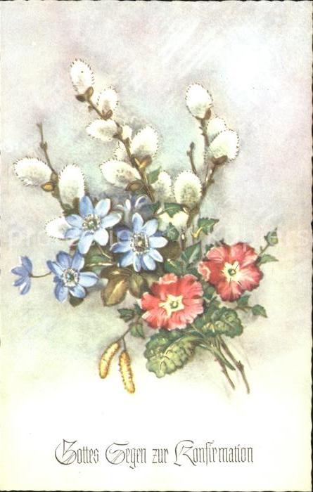 Konfirmation Blumen Weidenkätzchen