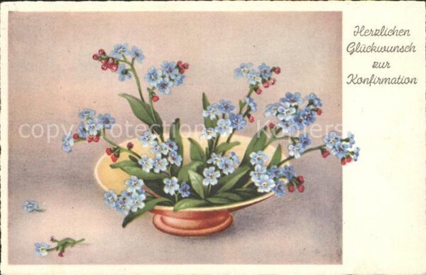 Blumen Vergissmeinnicht Glückwunsch Konfirmati