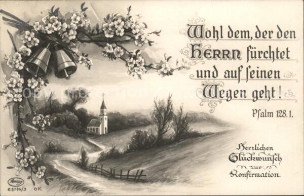 Verlag Amag Nr. 63714/3 Konfirmation Glückwunsch Kirche