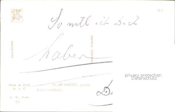 Verlag Salon de Paris Nr. 395 G. Bussierf Romeo et Juliette Romeo – Bild 2