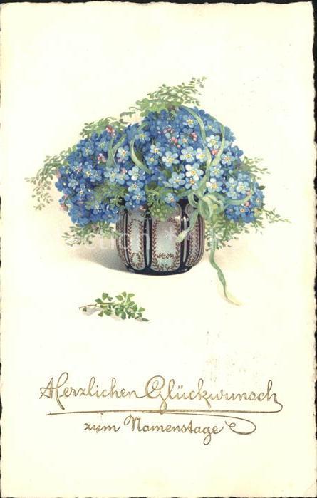 Namenstag Namenskarte Glückwunsch Vergissmeinnicht