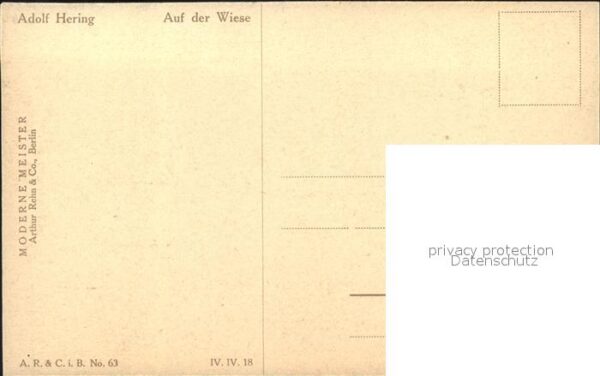 Kuenstlerkarte Adolf Hering Auf der Wiese Frau – Bild 2