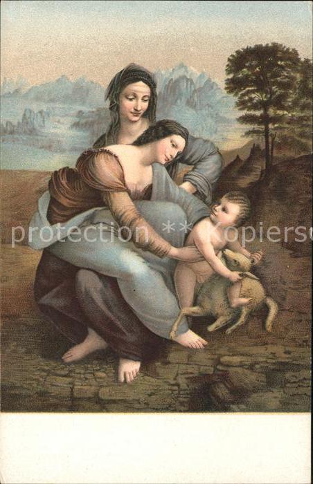 Leonardo Da Vinci La Vierge l'enfant Jesus et Ste. Anne