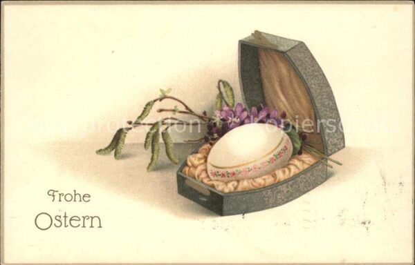 Ostern Easter Paques Osterei Schachtel Veilchen