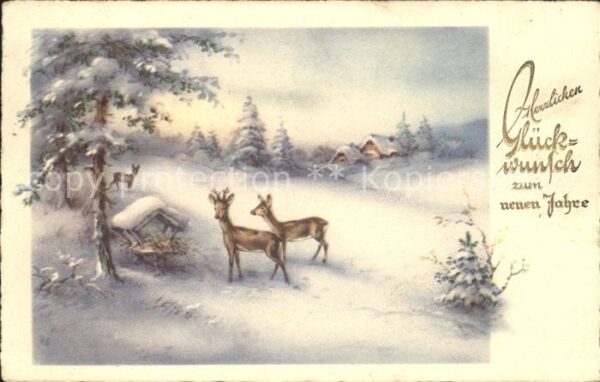 Reh Glückwunsch Neujahr