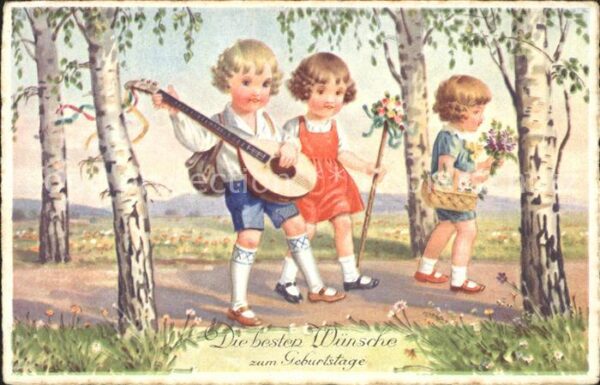 Mandoline Kinder Blumen Wald Geburtstag