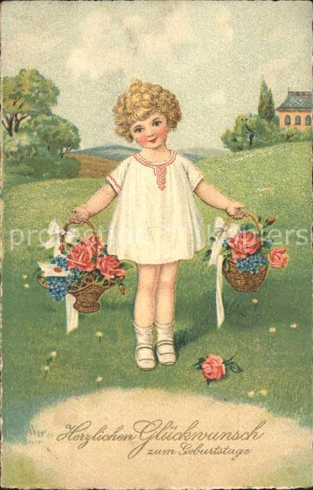 Kinder Child Enfants Rosen Vergissmeinnicht Geburtstag