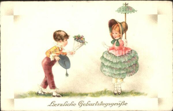 Kinder Child Enfants Blumen Geburtstag Hut Sonnenschirm