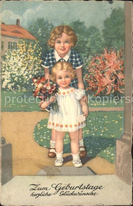Kinder Child Enfants Geburtstag Blumen