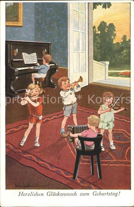 Klavier Geige Handharmonika Trompete Kinder Geb