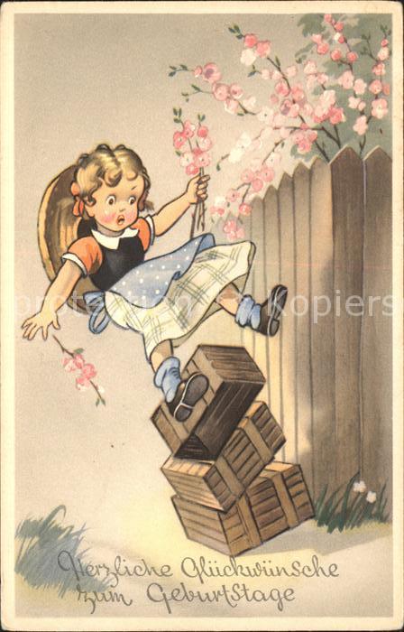 Kinder Child Enfants Geburtstag Blumen Holzkisten