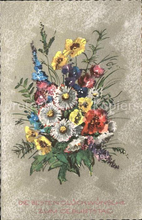 Geburtstag Blumen Anemonen Gänseblümchen