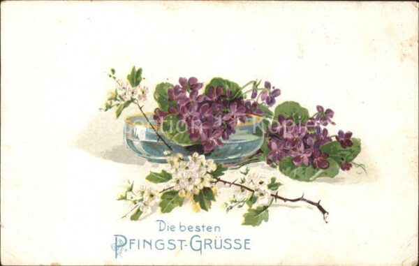 Pfingsten Pentecost Pentecote Veilchen Litho