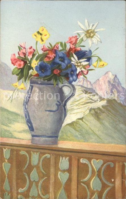Edelweiss Enzian Alpenrosen Schlüsselblumen