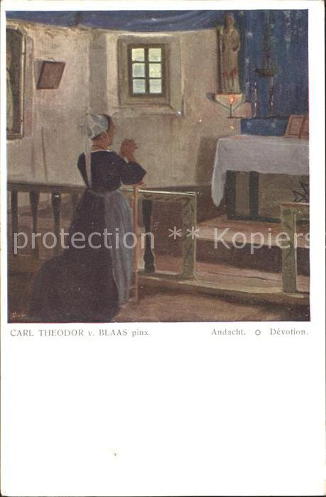 Verlag Galerie Wiener Kuenstler Nr. 238 Carl Theodor v. Blaas Andacht Frau