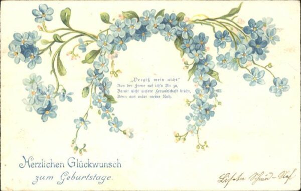 Blumen Vergissmeinnicht Geburtstag Hufeisen
