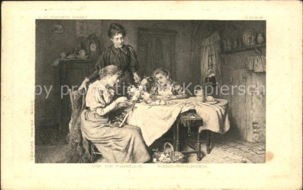 Kuenstlerkarte R. W. Wright Vie de famille Familienleb