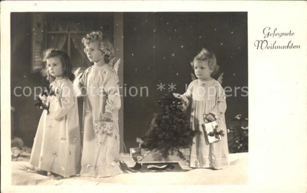 Engel Kinder Schlitten Weihnachten Foto-Amag-