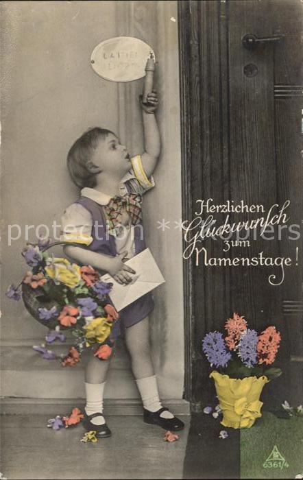 Namenstag Namenskarte Kind Blumen Brief Foto-PH-Nr. 6361/4