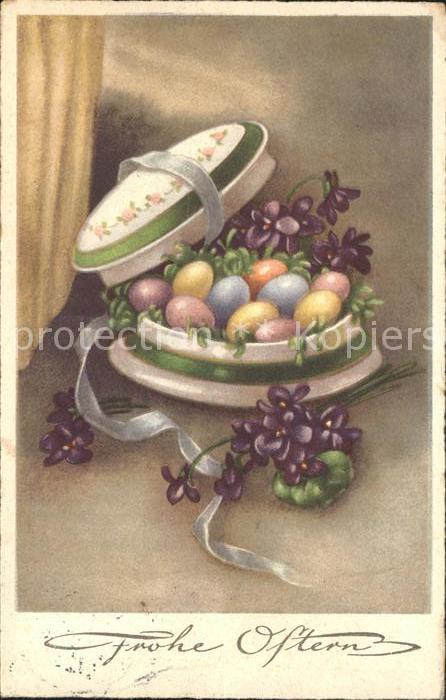 Ostern Easter Paques Veilchen Ostereier Geschenkbox