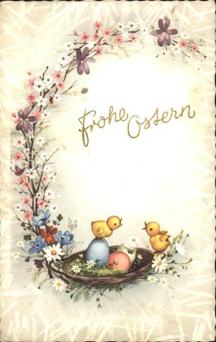 Ostern Easter Paques Küken Nest Ostereier Veilchen