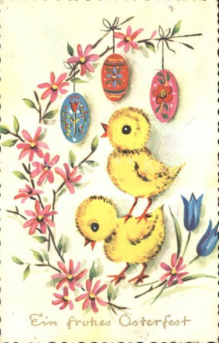 Ostern Easter Paques Küken Osterschmuck Blumen