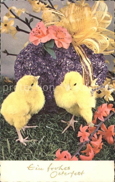 Ostern Easter Paques Küken Blumen Osterei
