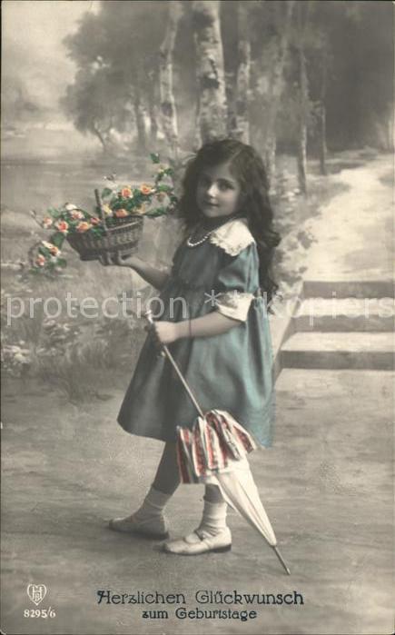 Foto HB Nr. 8295/6 Geburtstag Kind Mädchen Blumen S