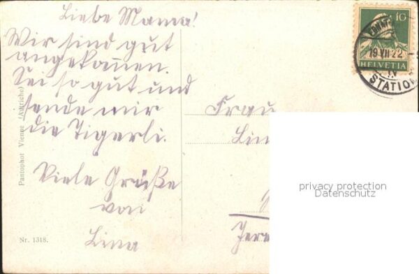 Kuenstlerkarte W. Loebell Birken im Herbst Nr. 1318 – Bild 2