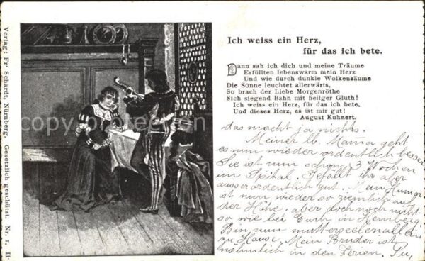 Persoenlichkeiten August Kuhnert Gedicht Herz Mandoline